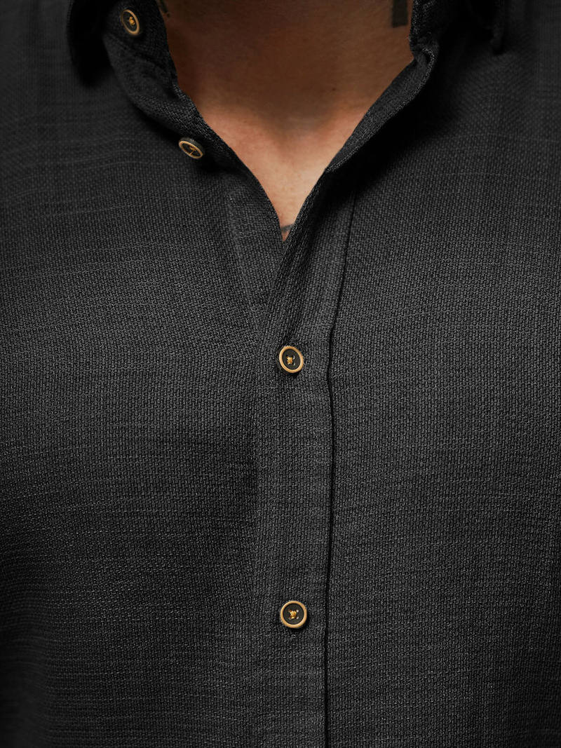 Cămașă bărbați neagră OZONEE O/V42