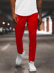 Pantaloni de trening bărbaţi rosii B/18203022Z