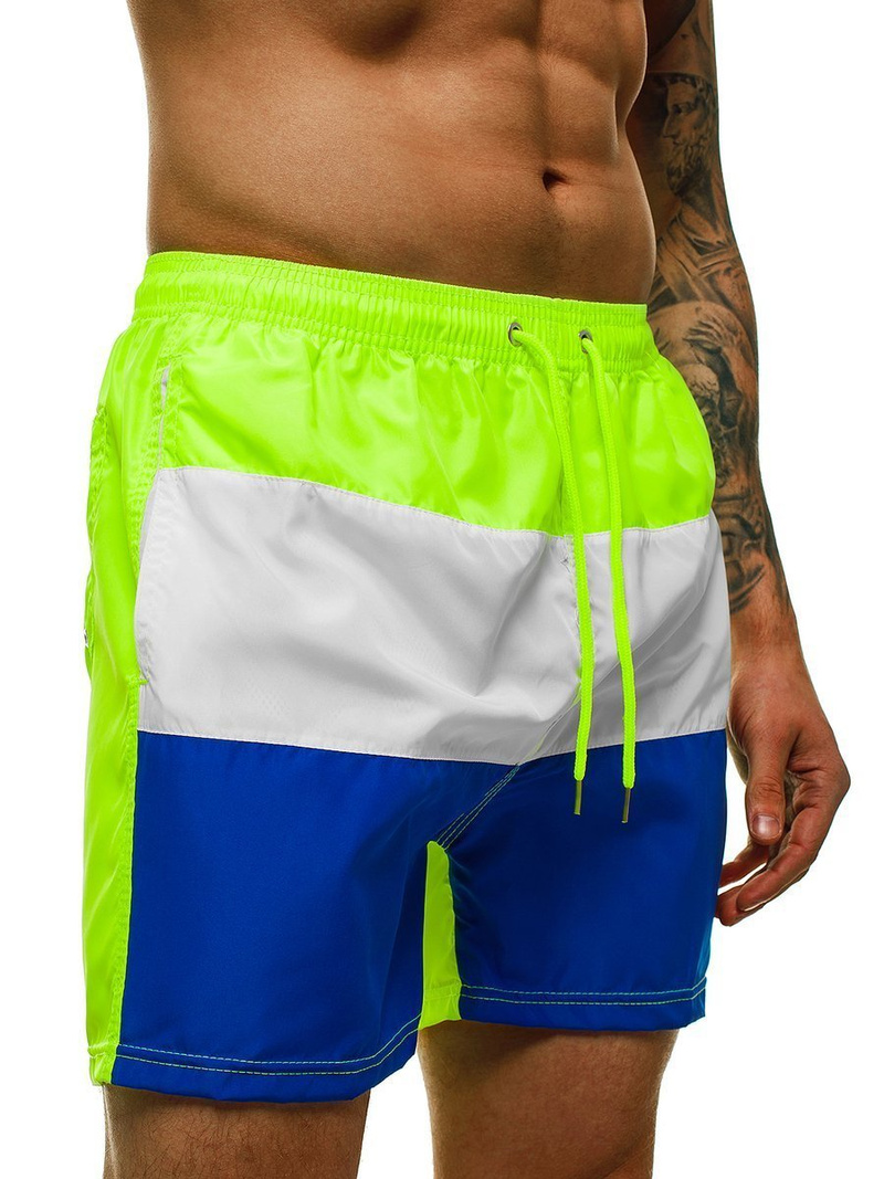 Pantaloni scurti de baie bărbați galben-neon OZONEE ST023