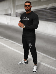 Pantaloni de trening bărbaţi negri OZONEE O/D9125Z