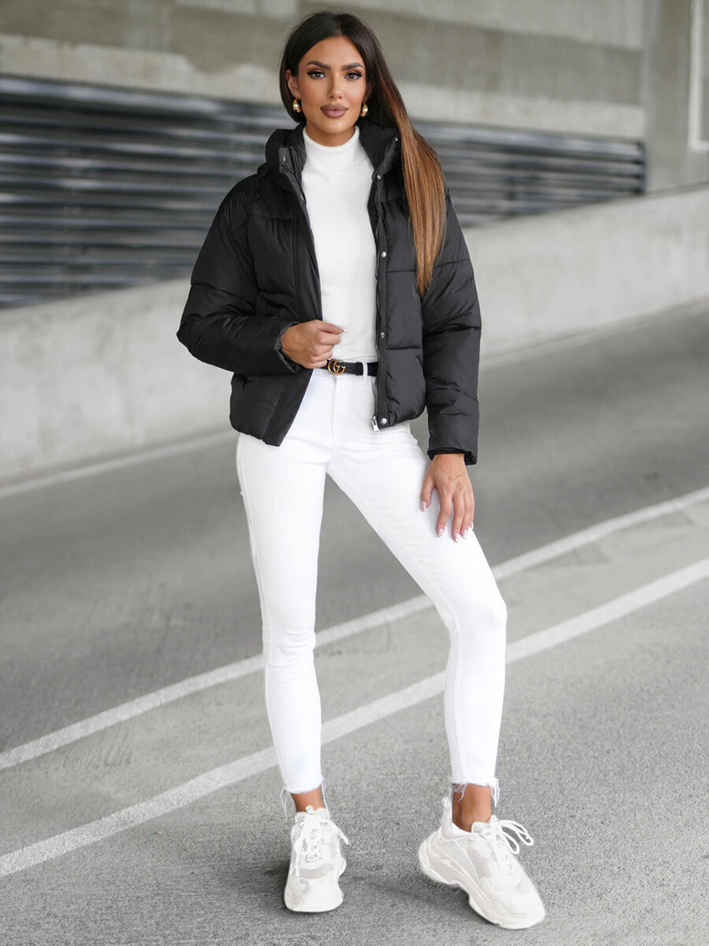 Geacă de femei neagră OZONEE JS/16M9188/392Z