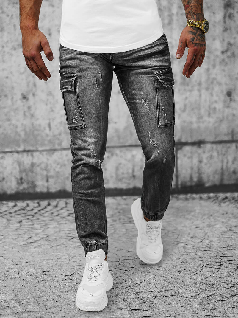 Pantaloni jogger bărbați negri OZONEE NB/MP0130N