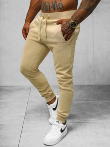 Pantaloni de trening bărbaţi bej deschis OZONEE JS/XW01/159Z