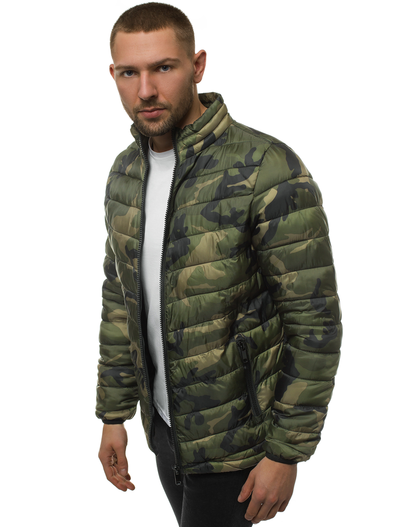 Jachetă de primăvară bărbați verde-camuflaj OZONEE JS/SM80Z
