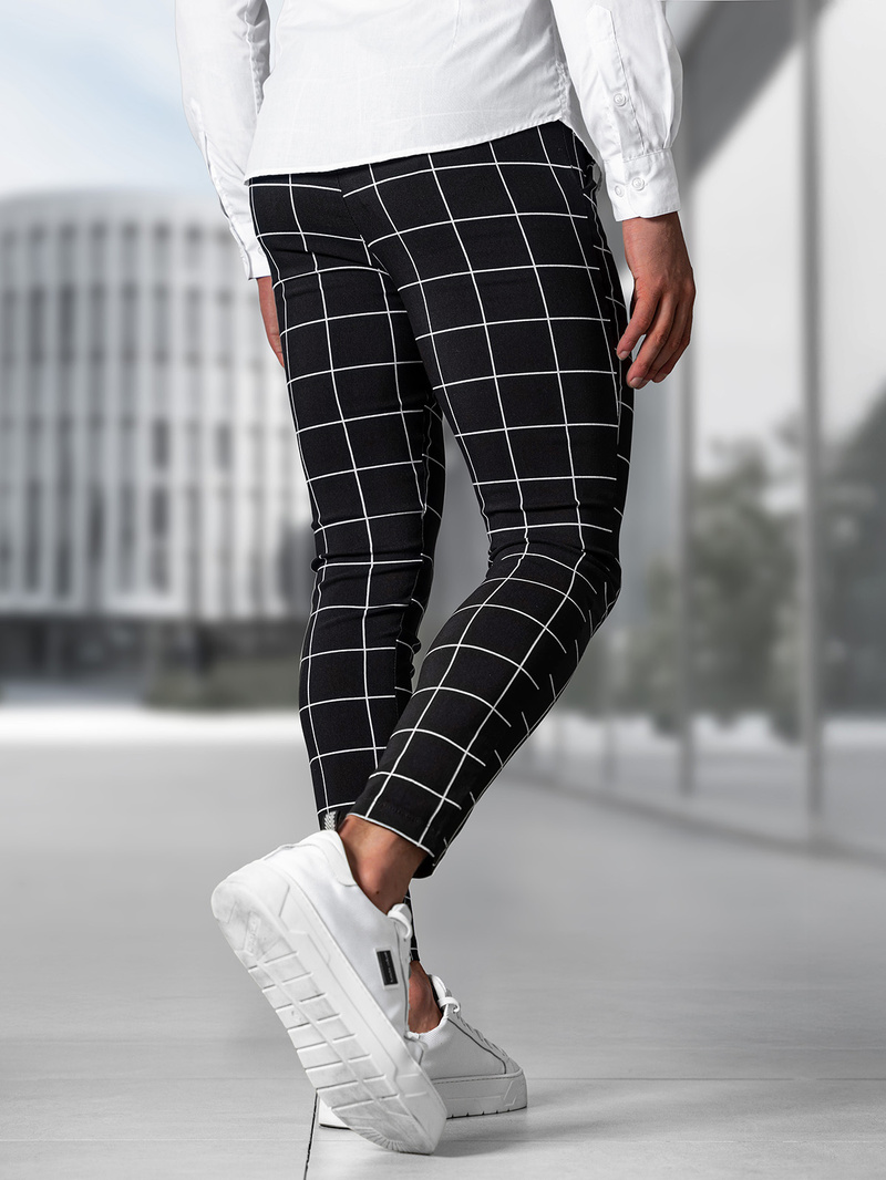 Pantaloni Chino Bărbaţi Negri OZONEE O/P4009Z