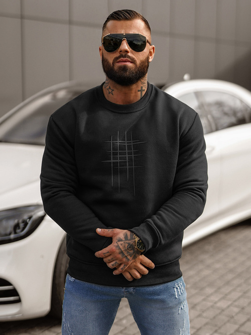 Hanorac bărbați negru OZONEE JS/8B1361/3