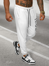 Pantaloni de trening bărbaţi albi OZONEE O/D9125Z