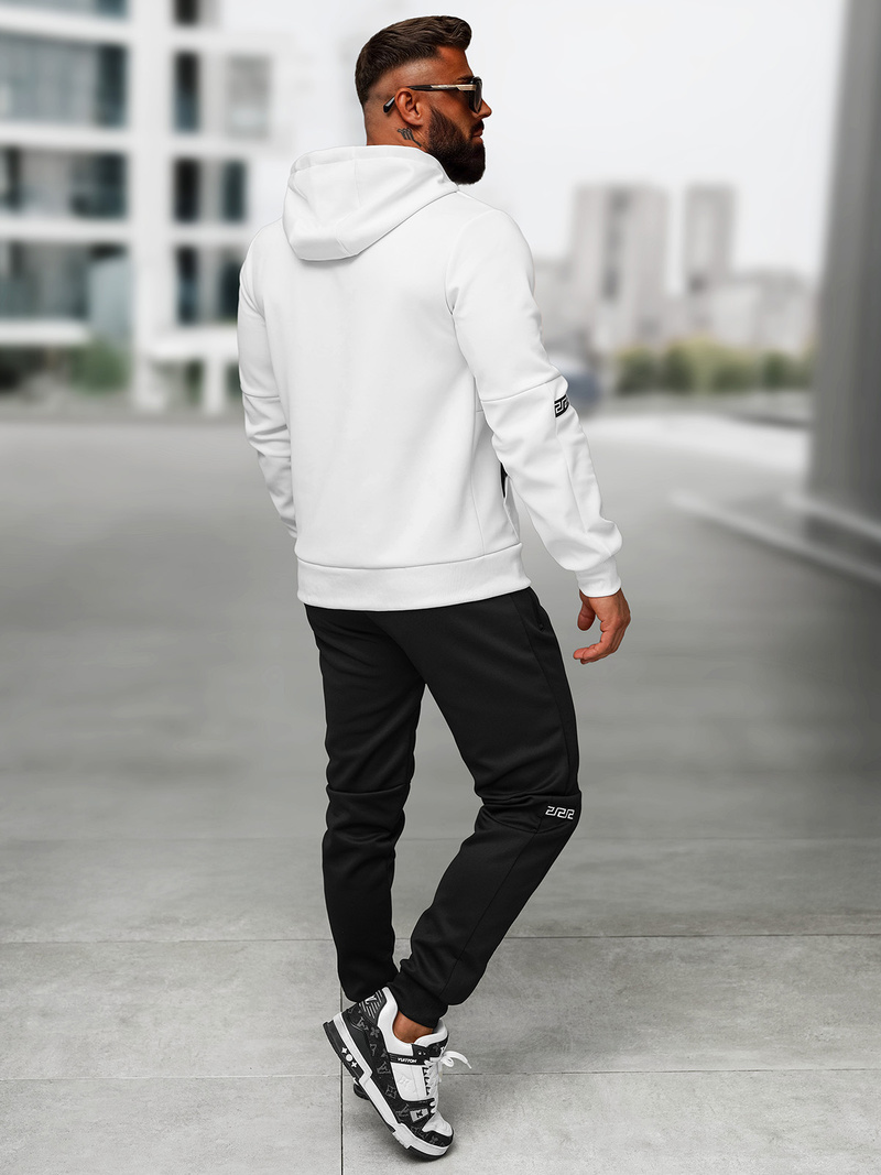 Compleu sport bărbaţi alb-negru OZONEE O/LN11887