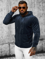 Hanorac bărbați din catifea albastru marin OZONEE JS/8B1168/25