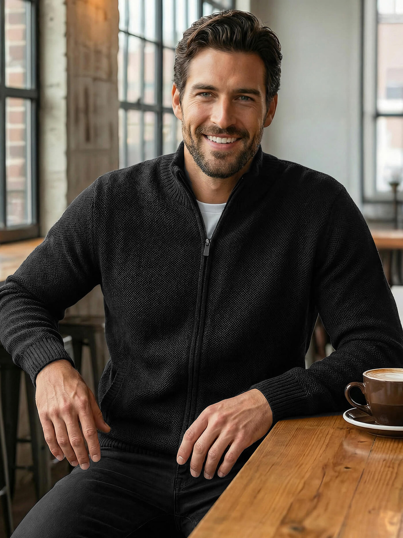 Pulover bărbați negru OZONEE JS/59B3611/3