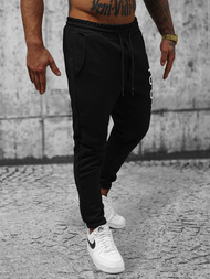 Pantaloni de trening bărbaţi negri OZONEE O/D9125