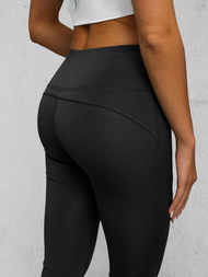 Colanţi femei cu picioare late negri OZONEE JS/17K570/3