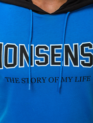 Tricou cu glugă bărbați albastru OZONEE MAD/2882Z