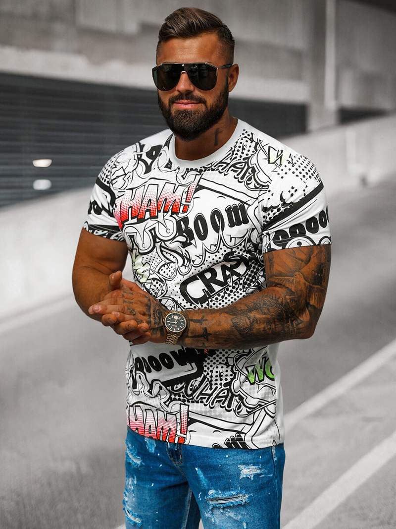 Tricou bărbați alb OZONEE O/T137/1