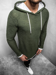 Hanorac bărbați cu glugă verde închis OZONEE O/1252Z