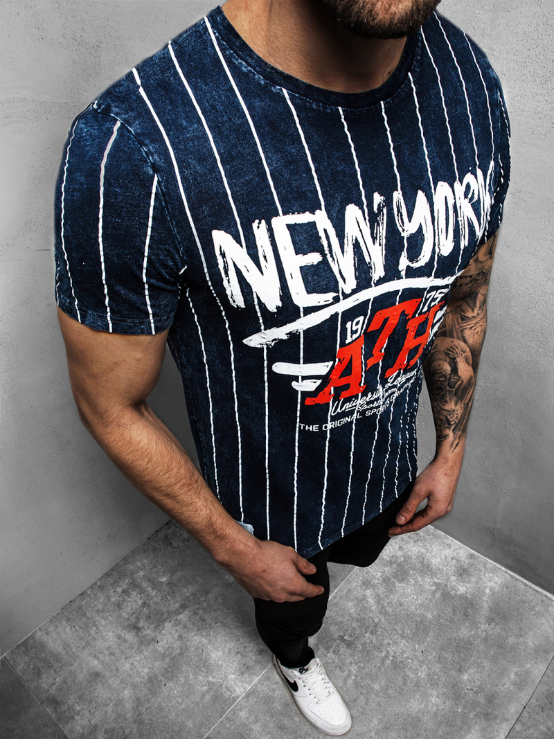 Tricou bărbați bleumarin OZONEE HFM/017Z