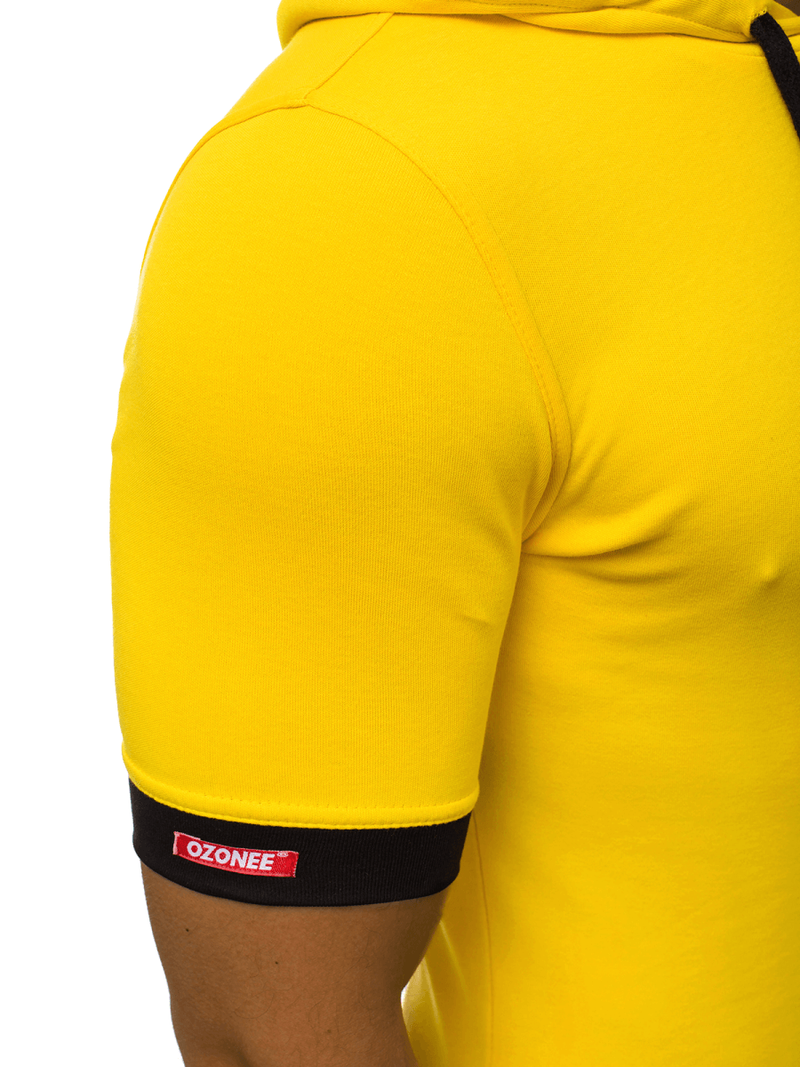 Tricou cu glugă bărbați galben OZONEE O/1273Z