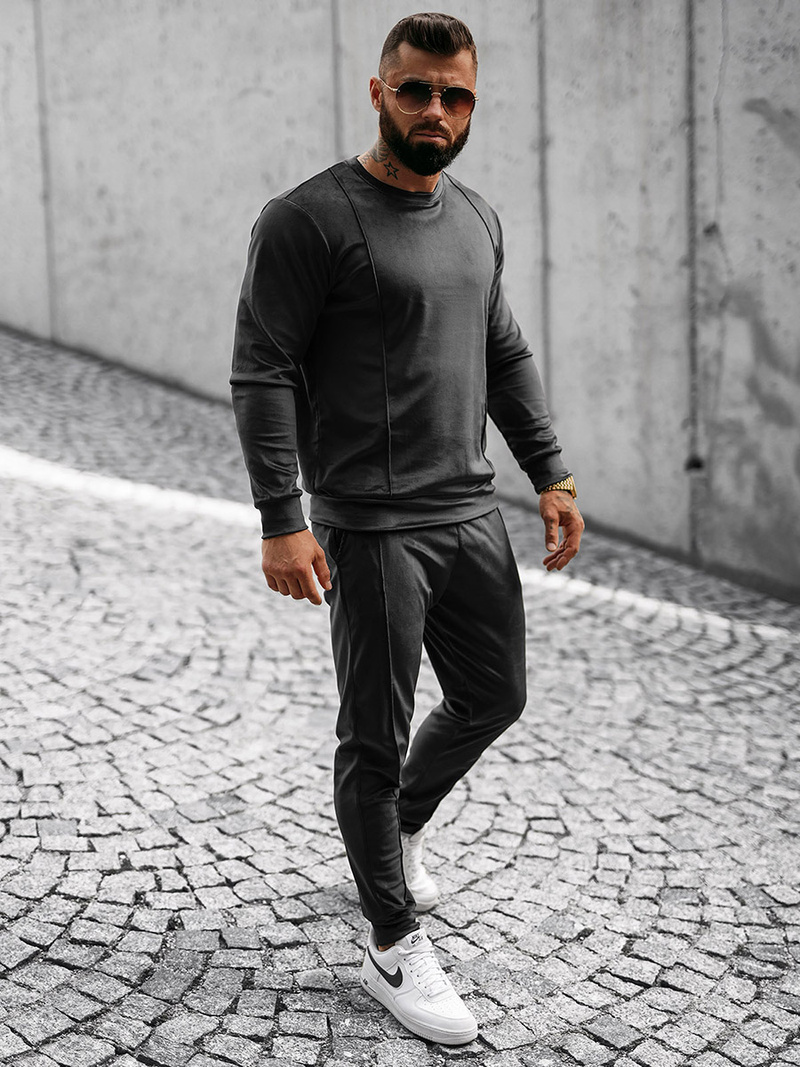 Trening catifea bărbați negru OZONEE O/12129