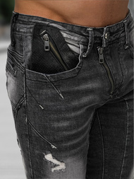 Blugi bărbaţi negri OZONEE NB/MP0045NZ