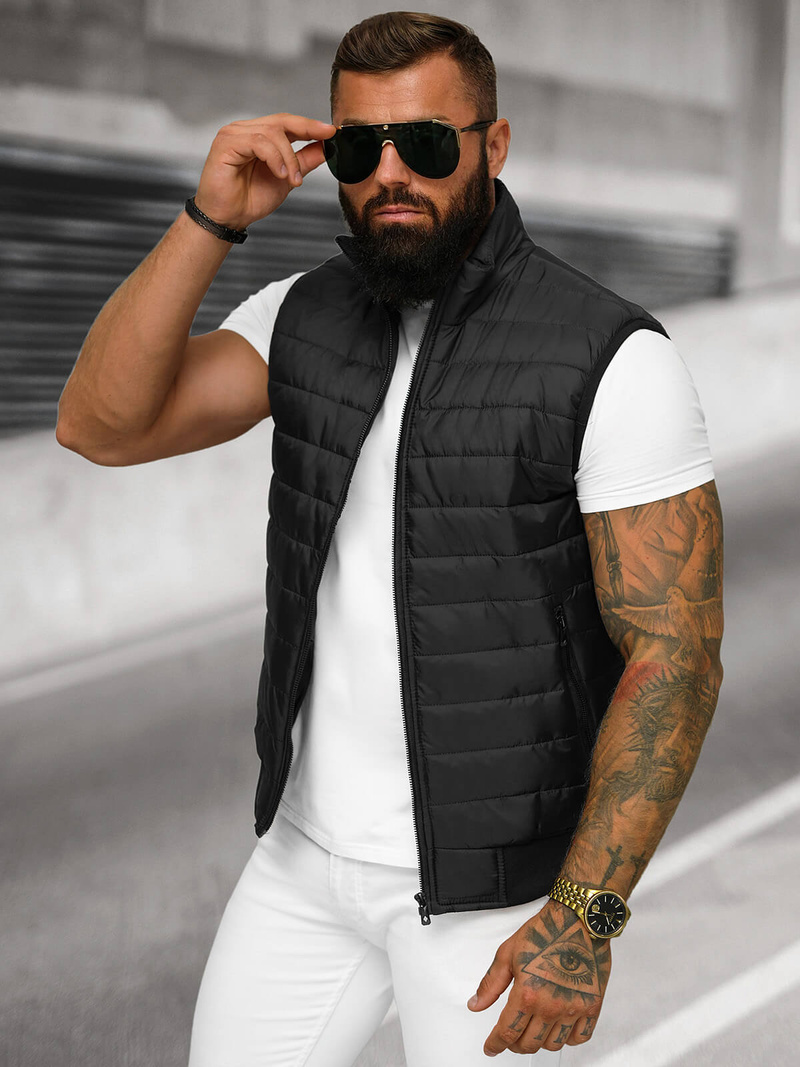 Vestă bărbați neagră OZONEE JS/MY77Z