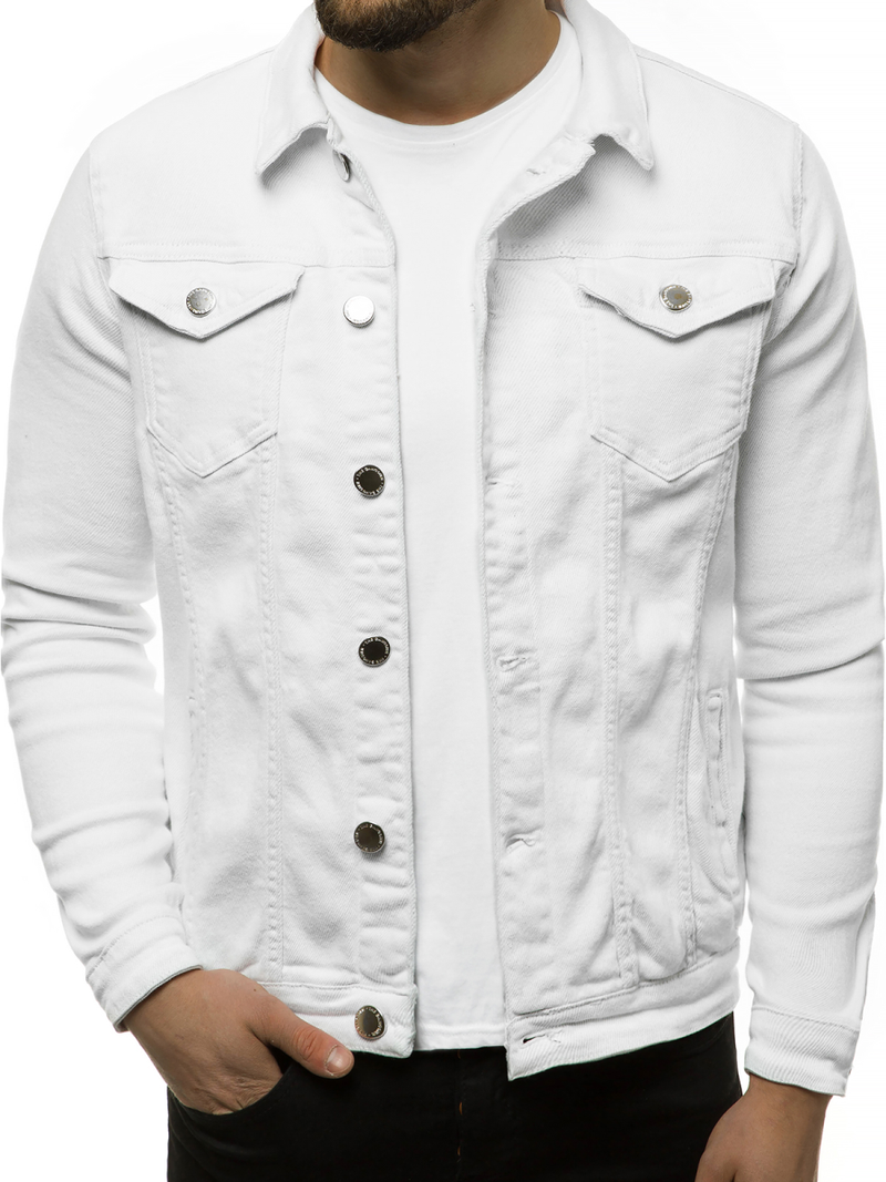 Geacă de blugi bărbați albă OZONEE G/620