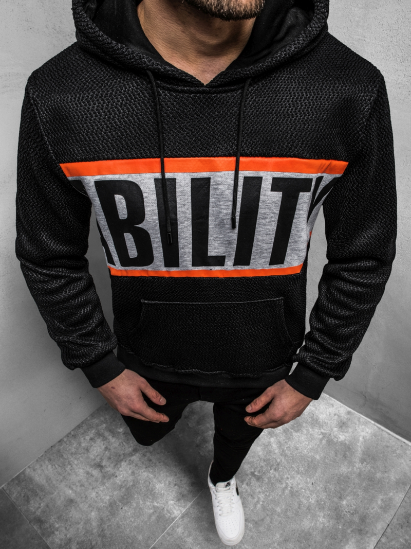 Hanorac bărbați neagră OZONEE JS/KS1936Z