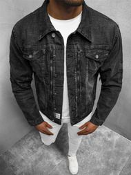 Jachetă de blugi bărbați neagră OZONEE NB/MJ508N