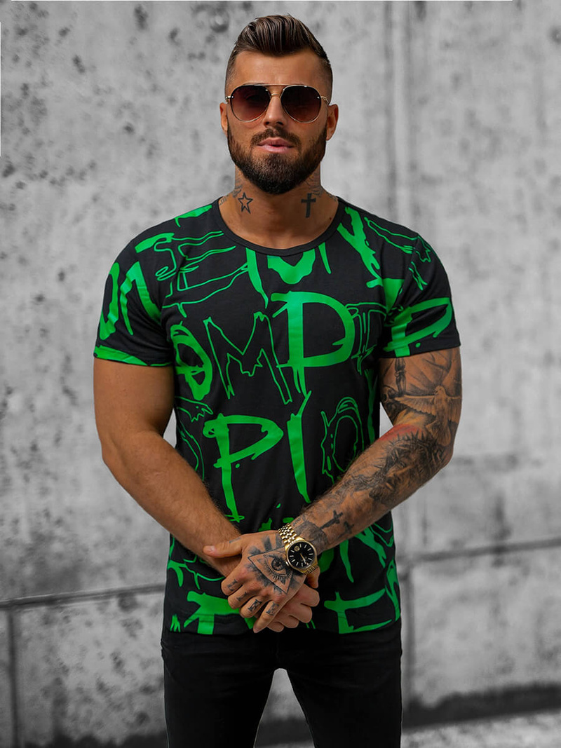 Tricou bărbați negru OZONEE JS/KS1972Z