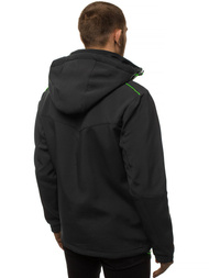 Jachetă bărbați SOFTSHELL neagră-verde OZONEE GE/12259Z