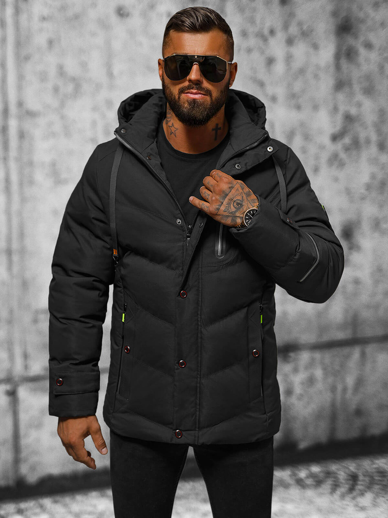 Geacă bărbați neagră OZONEE JS/5M3137/392