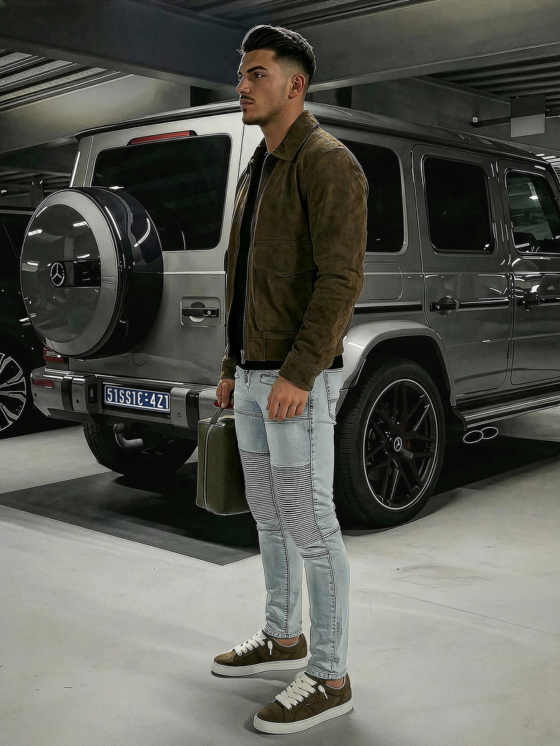 Blugi bărbați albaștri deschis OZONEE O/EM8889Z