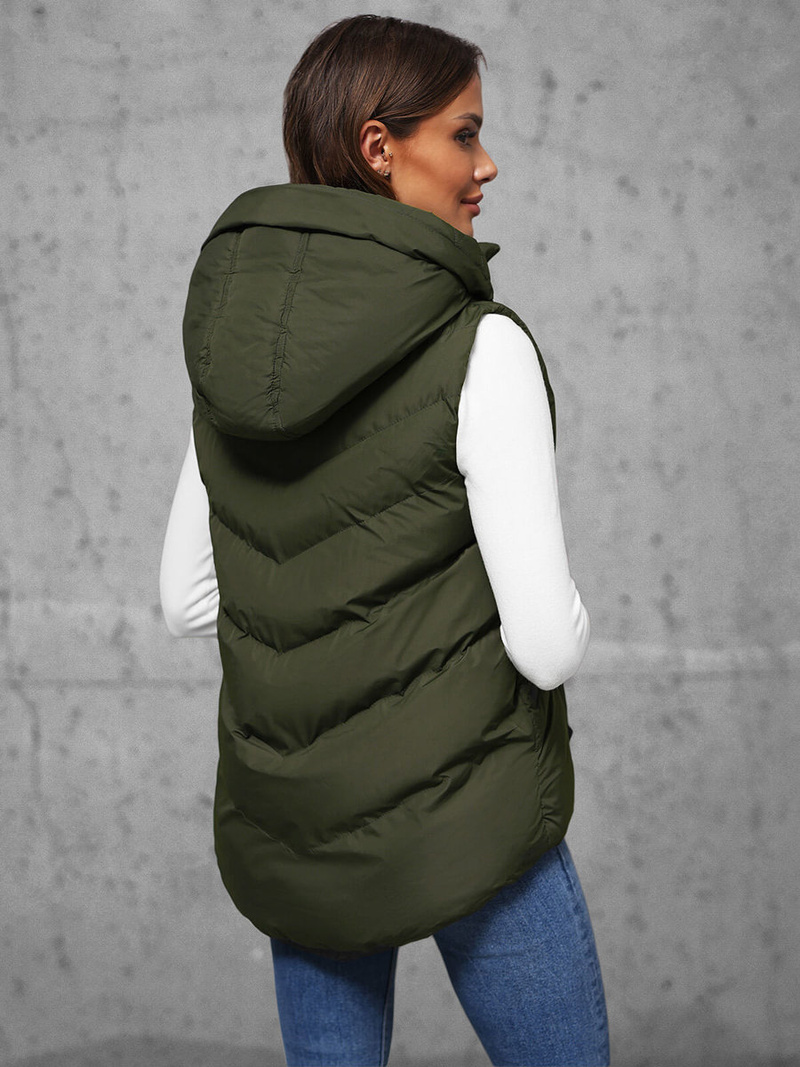 Vestă femei verde închis OZONEE JS/5M3176/136