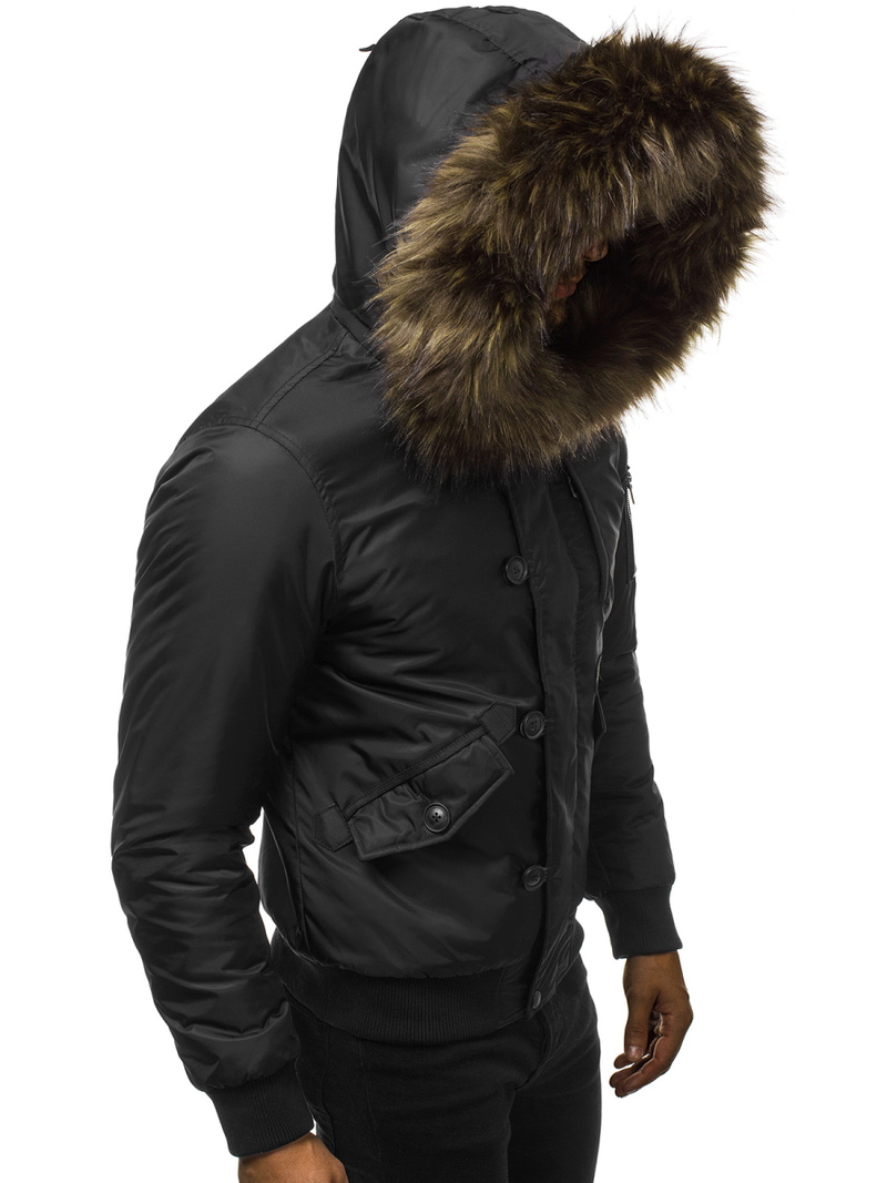 Jachetă bărbați neagră OZONEE O/99123