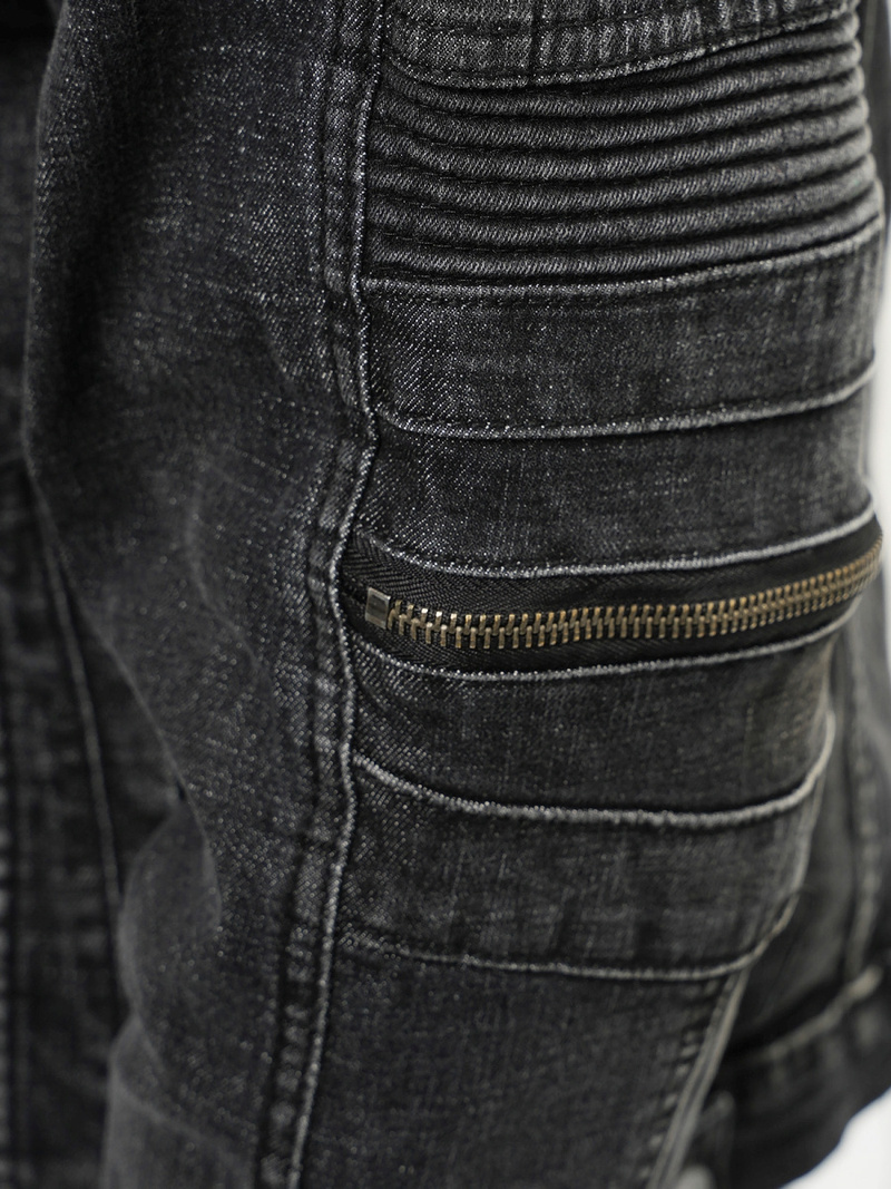 Jachetă de blugi bărbați neagră OZONEE NB/MJ508N