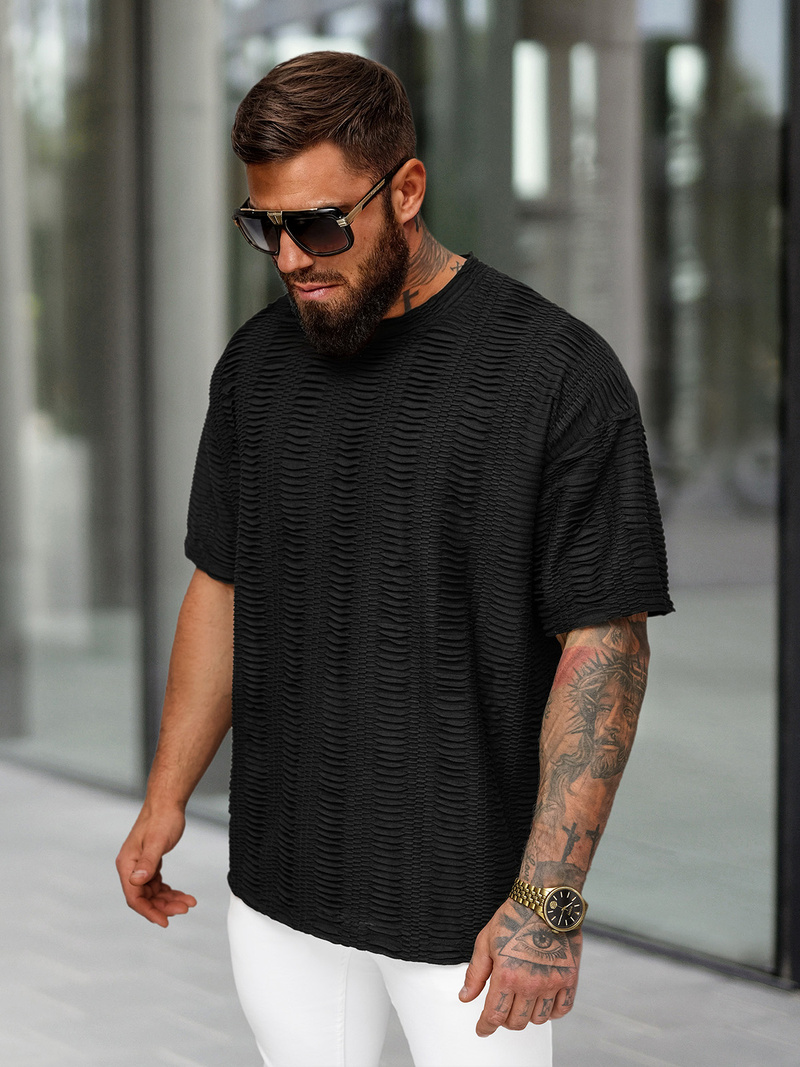 Tricou bărbați negru OZONEE O/B1149