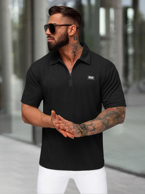 Tricou polo bărbați negru OZONEE O/YN2/593