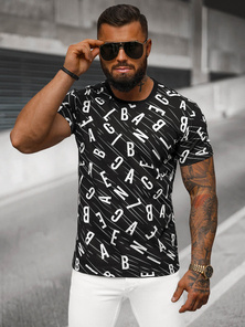 Tricou bărbați negri OZONEE JS/8T1196/3