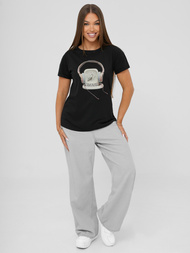 Tricou femei negri OZONEE DJ77806