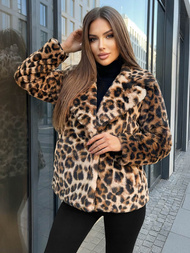 Geacă de femei bej și maro OZONEE JS/61M8500/158Z