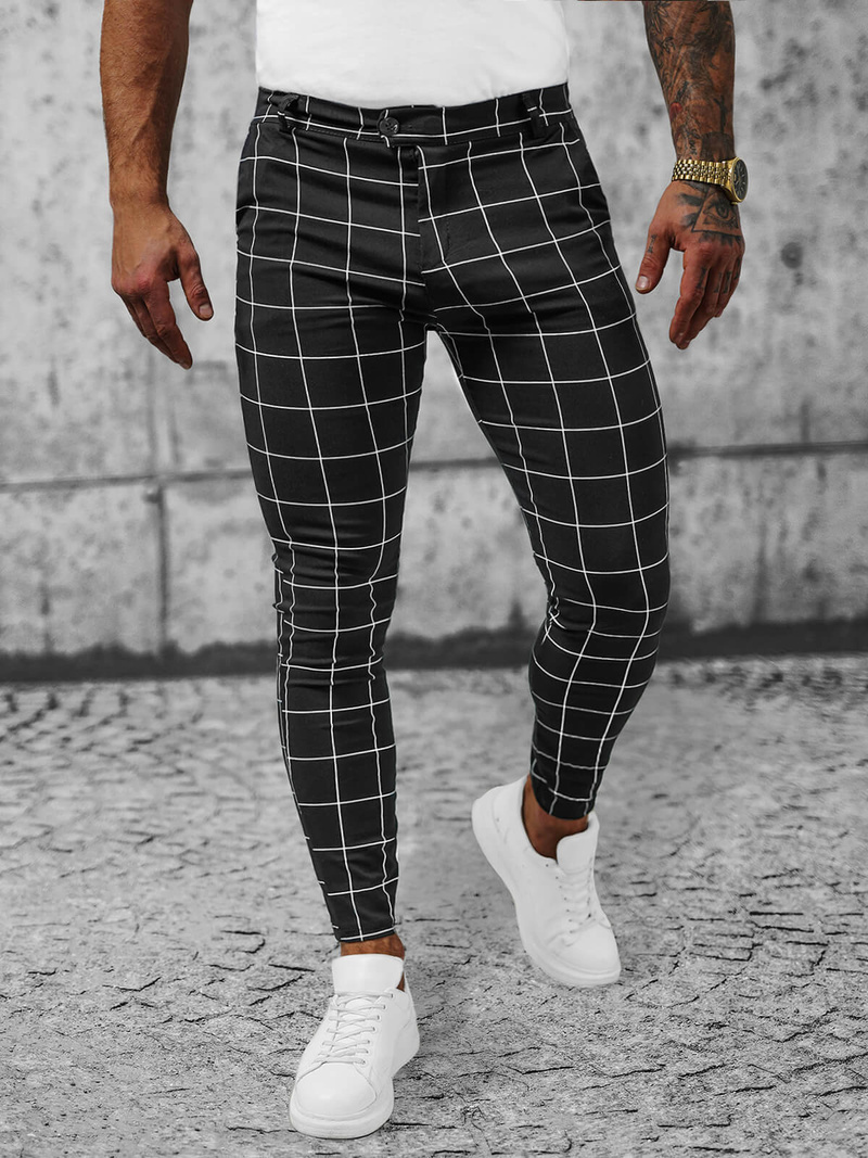 Pantaloni Chino Bărbaţi Negri OZONEE O/P4009