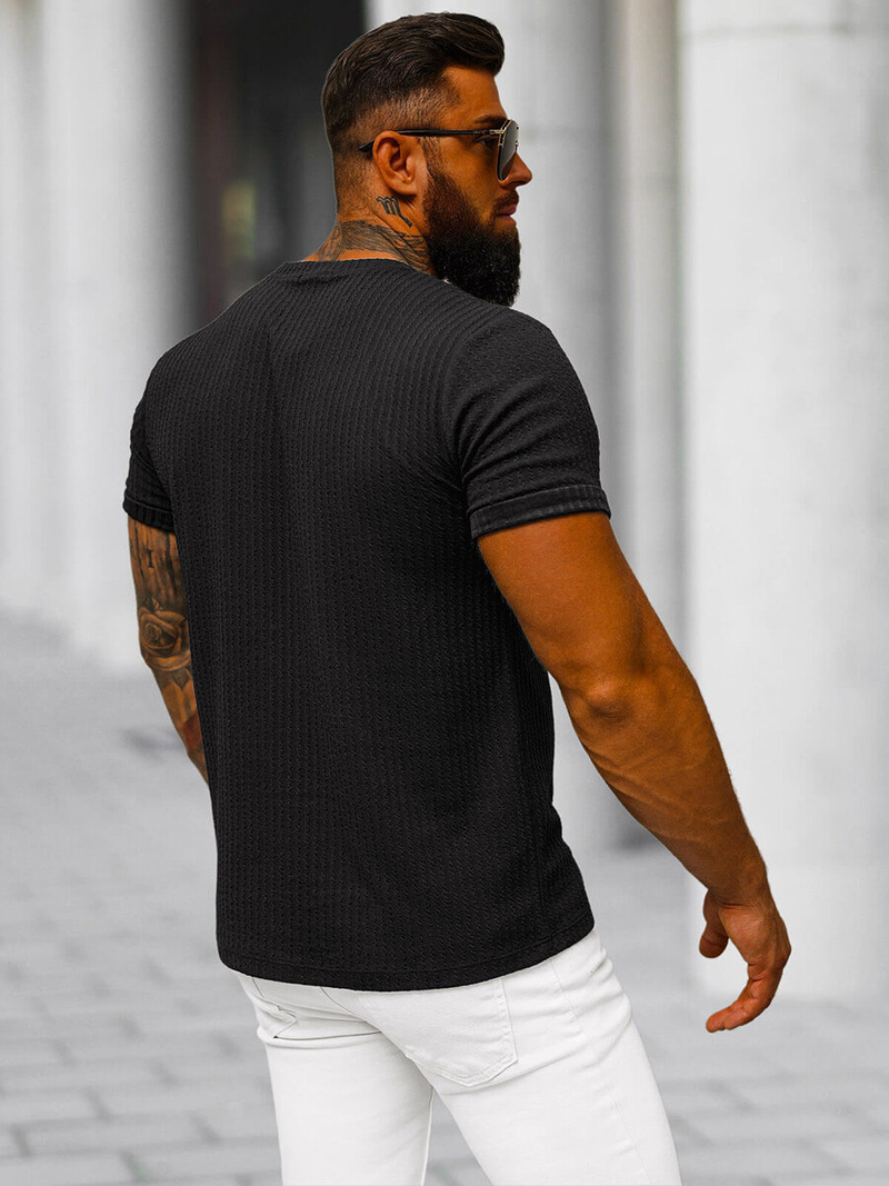 Tricou bărbați negru OZONEE O/7766T