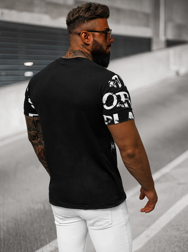 Tricou bărbați negru OZONEE O/8T1280/3
