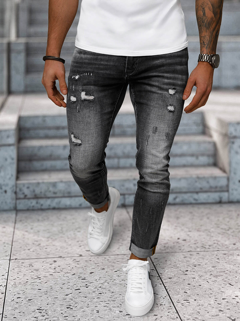 Blugi bărbaţi negri OZONEE NB/MP0169G