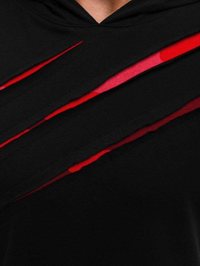 Tricou bărbați negru-roșu OZONEE A/1185Z