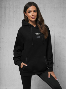 Hanorac oversize negru OZONEE O/SWE23013