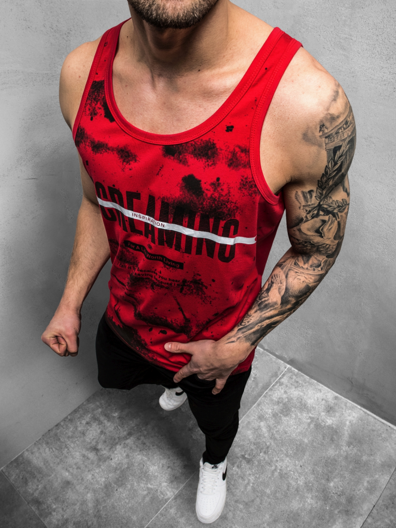 Tricou bărbați rosii OZONEE JS/SS11053Z