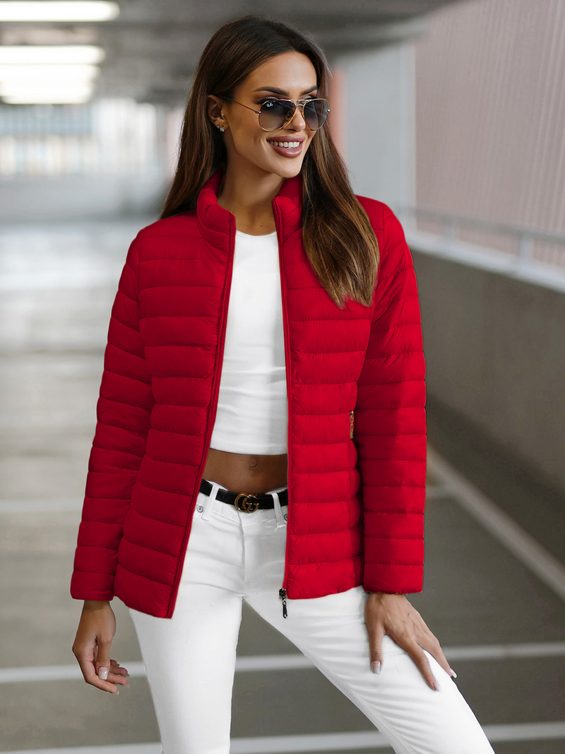 Jachetă de femei roșie OZONEE JS/16M9111/270Z