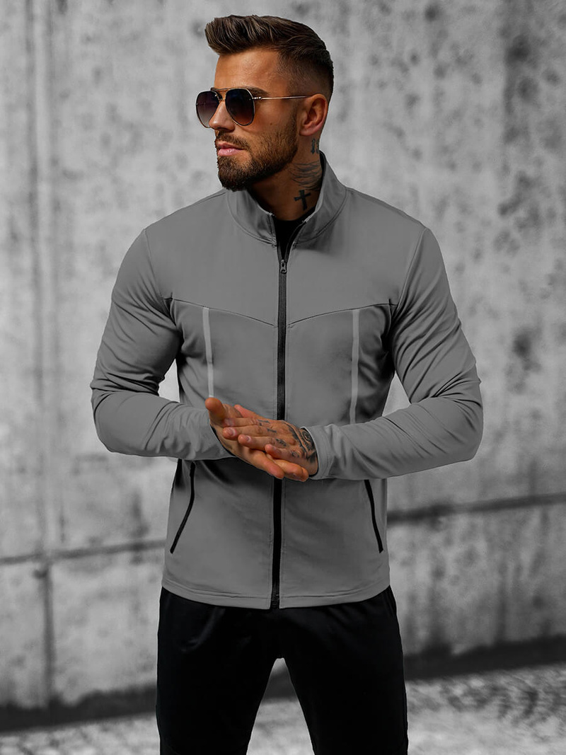 Jachetă de primăvară bărbați gri OZONEE JS/M10308