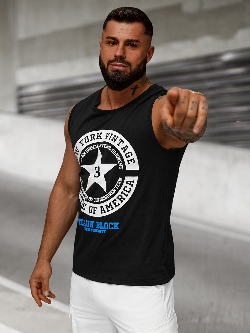 Maiou bărbați neagră OZONEE JS/8B1721/3Z