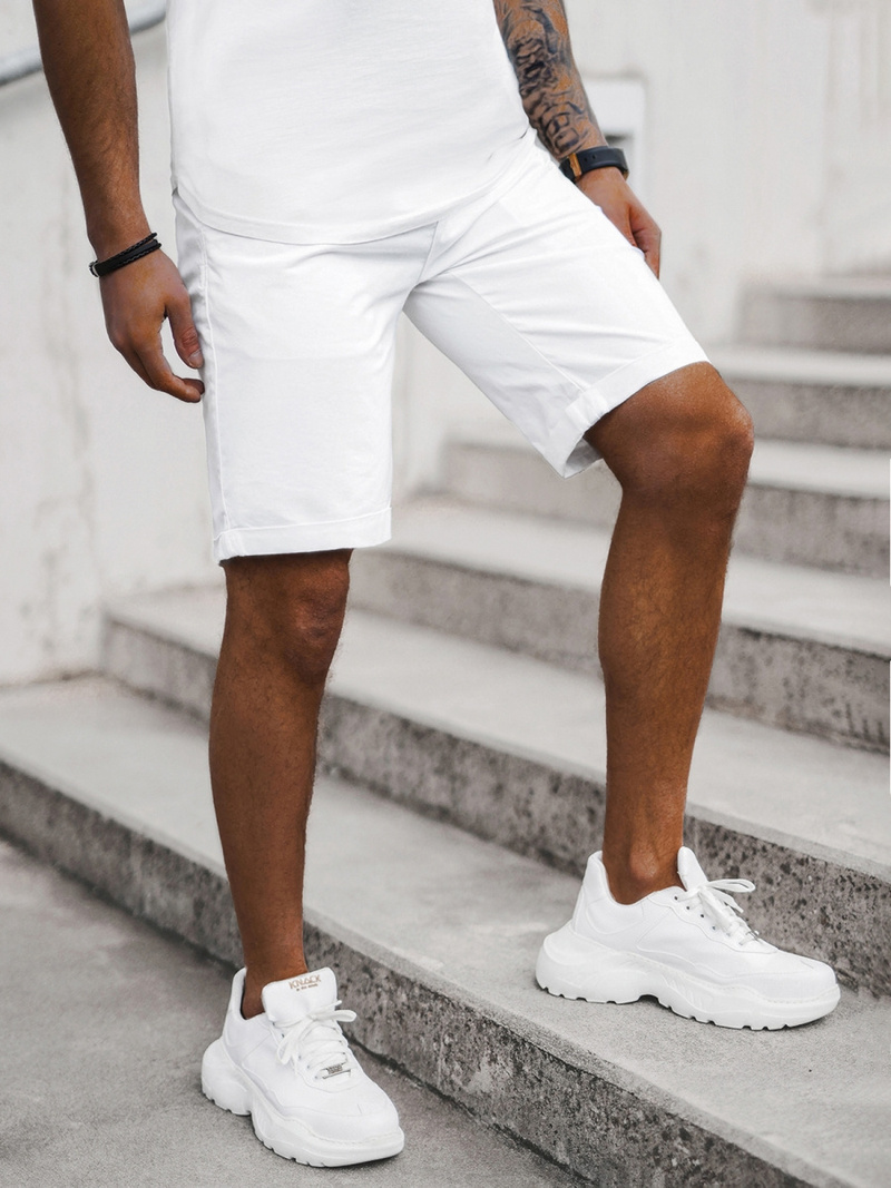 Pantaloni scurti chino bărbați albi OZONEE T/XX160085/6